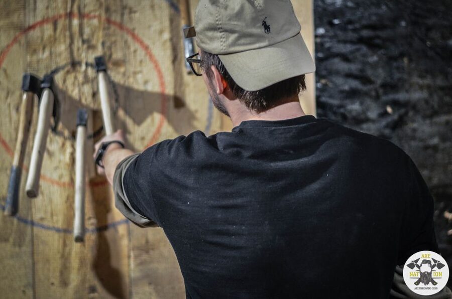 Kraków: Axe-Throwing in Axe Nation, the First Club in Europe - Blackjack and Around the World, plus the trick shot bonus