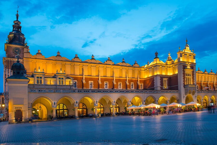 Krakow's Rynek Underground Museum Tour with Ticket and Guide - Starting at the Underground Museum entrance, with the right guide sign