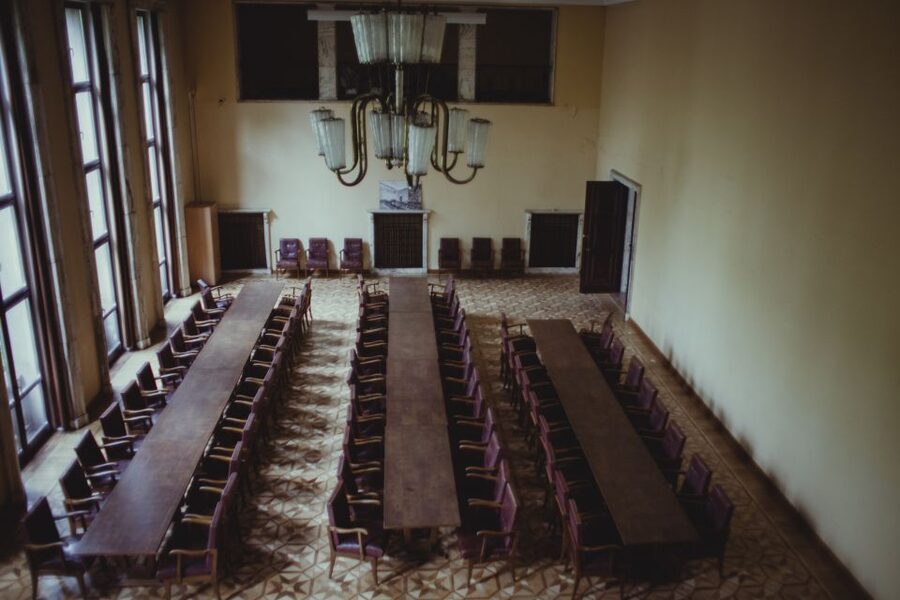 Nowa Huta: Steelworks Administration Buildings/Shelters Tour - Workers’ Spaces: Theater Hall and Oval Corner Staircases